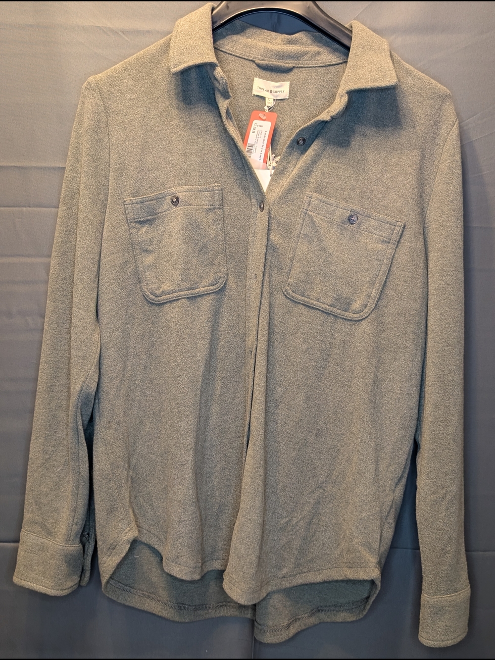 Thread & Supply Olive Green Button-Front Shirt